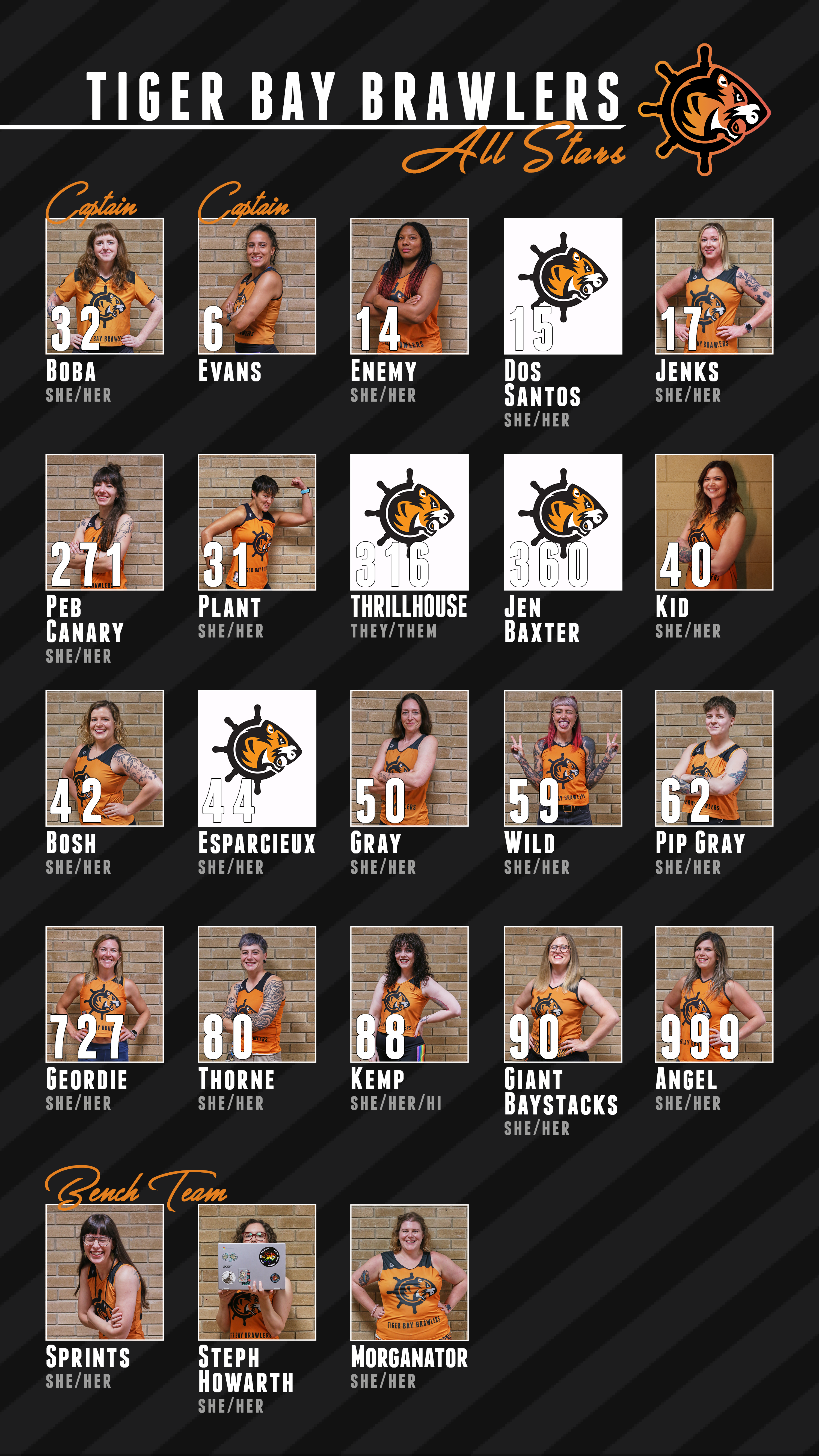 Charter poster of all-star players for current 2023 competitive season